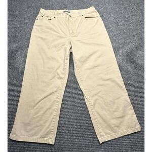 Lauren Jeans Co Ralph Lauren Jeans Womens 10 Khaki Cropped‎ Twill Side Slit